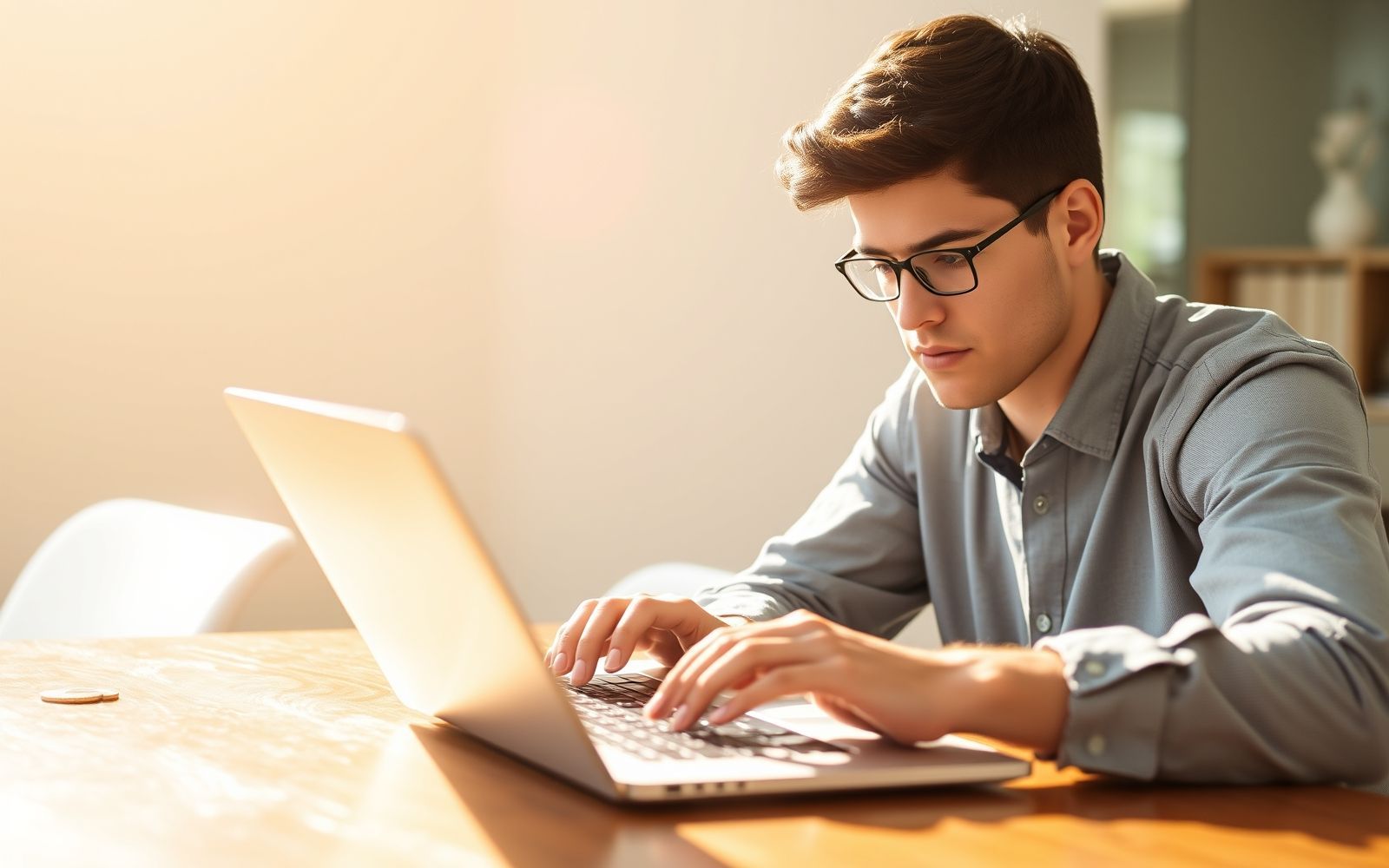 Young investor analyzing mutual fund performance on a laptop.