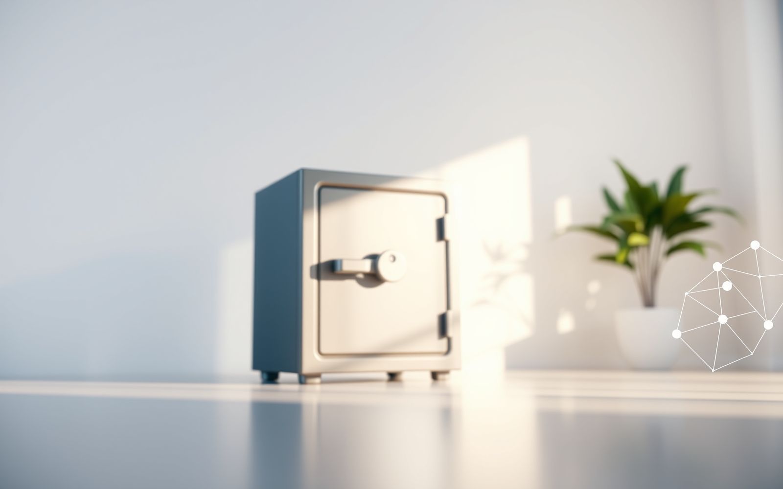 Cryptocurrency wallet security concept image featuring a secure safe