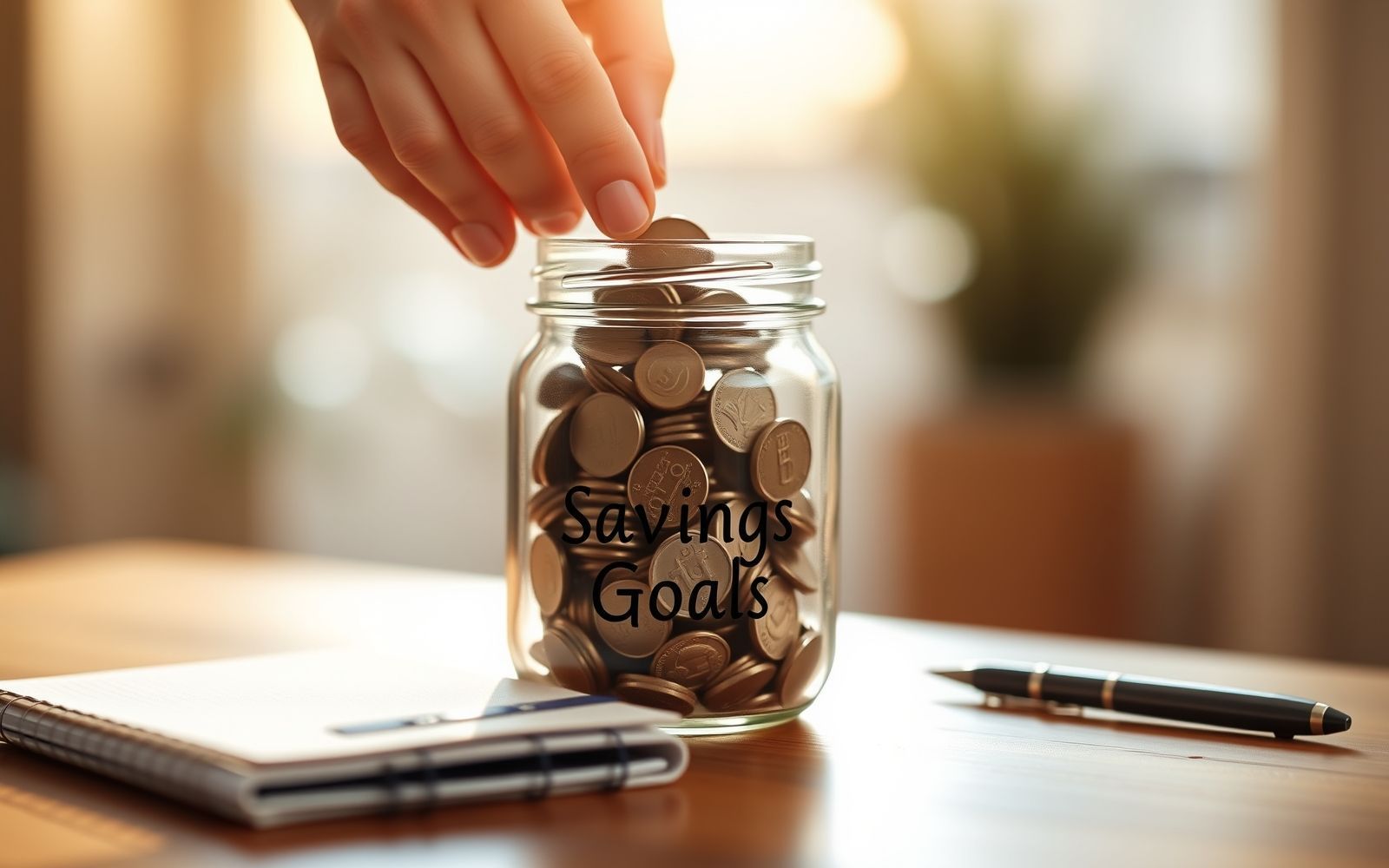 Savings jar filled with coins representing quick savings tips.