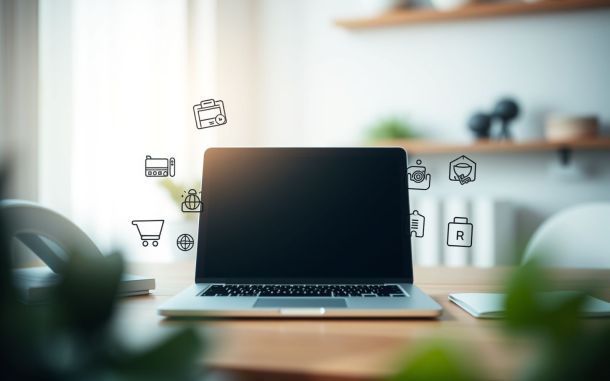 Workspace representing how to build a successful online business.