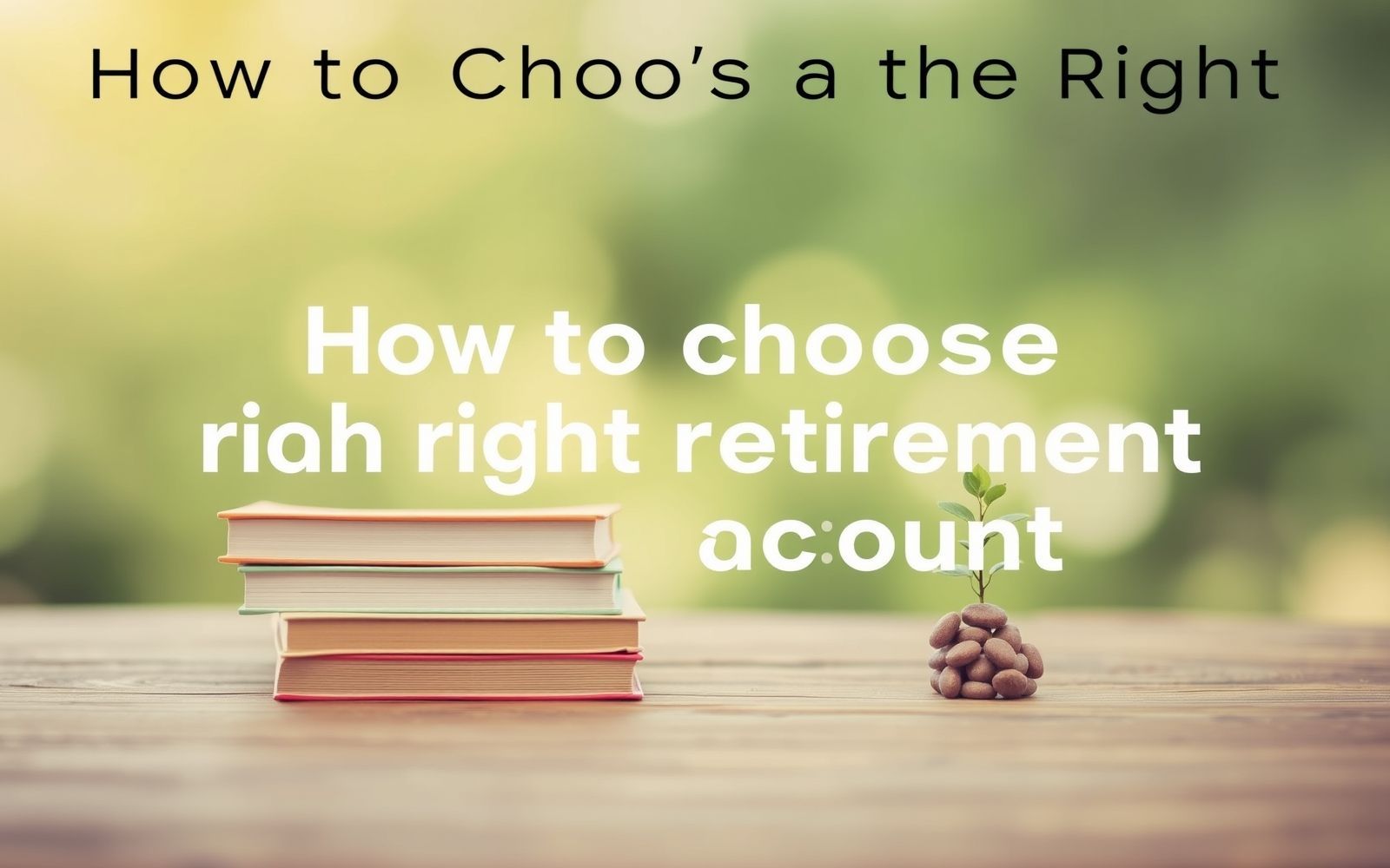 Retirement planning concept with books and a growing plant, representing financial security.