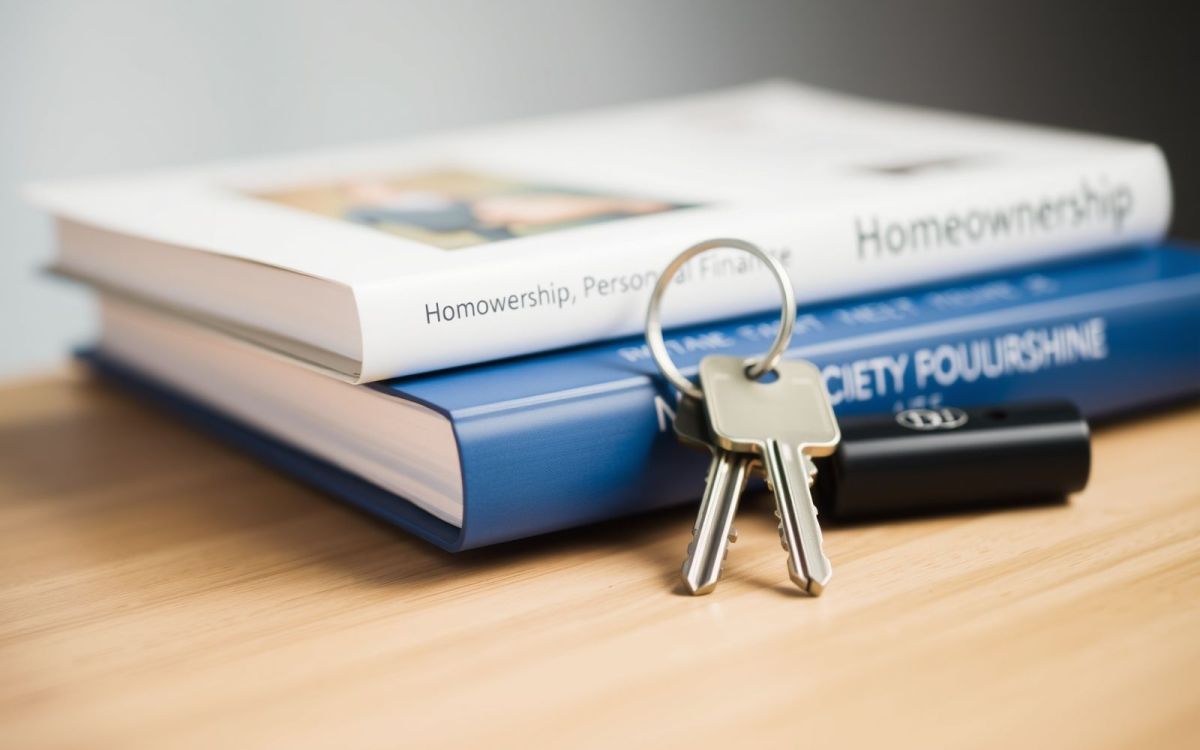 Keys on books representing buying a house with bad credit