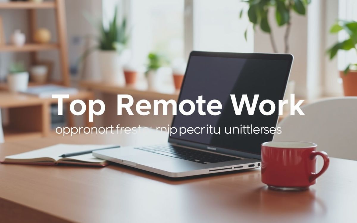 Remote work opportunities for freelancers, showcasing a home office setup.
