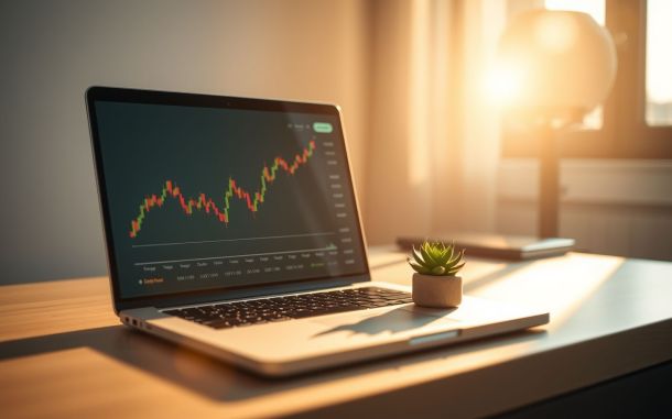 Cryptocurrency exchange for beginners: A calm workspace representing digital finance.