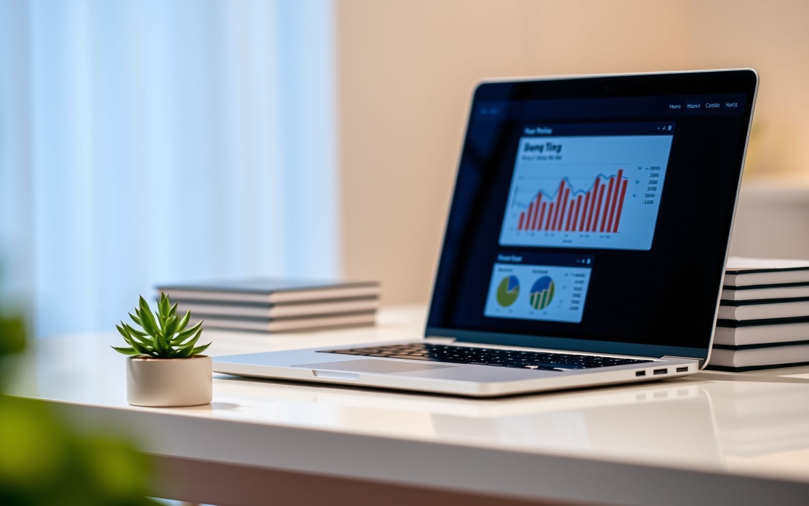 Young adult creating a financial plan on a laptop.