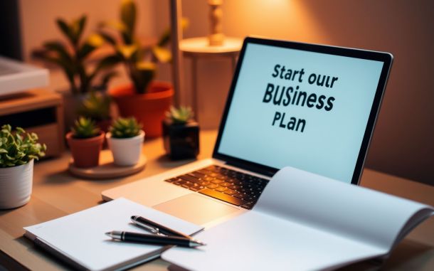 Starting a small business with no money: a workspace scene.