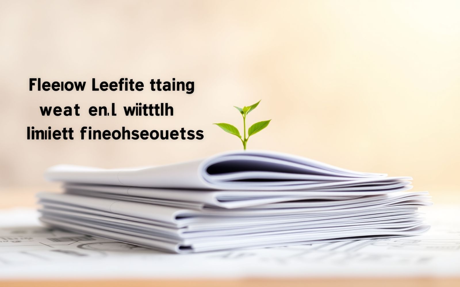 Real estate investment concept with blueprints and a growing plant, representing limited capital strategies.