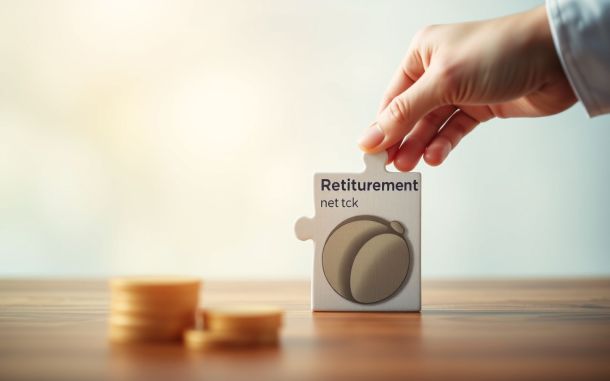 Financial advisor retirement planning concept with puzzle pieces