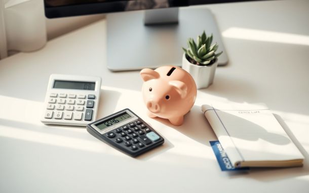 Comparison of high-yield savings account vs money market account represented by piggy bank and checkbook.