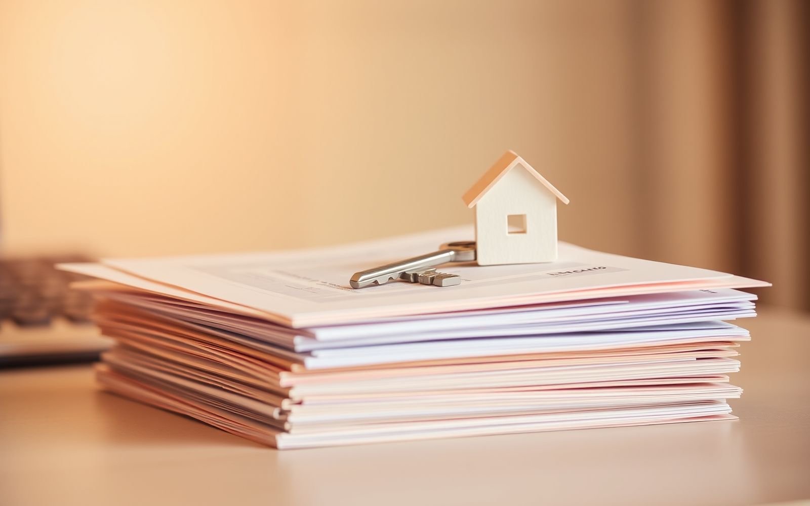 Understanding mortgage points and fees: financial documents and a key.