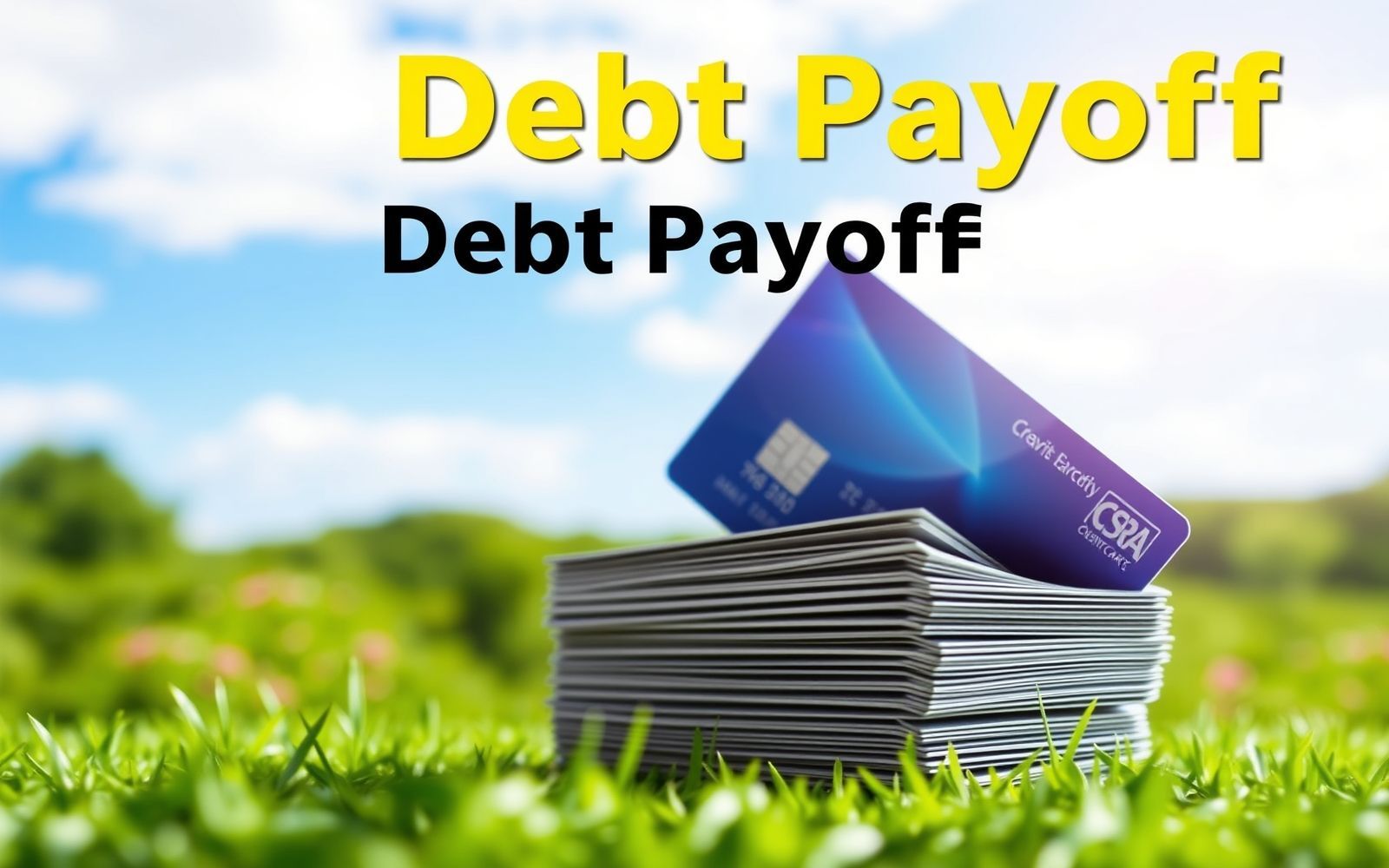 Credit card debt payoff journey: A symbolic representation of reducing multiple credit cards.