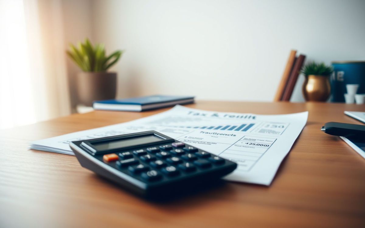 Tax credits and tax deductions in a professional, optimistic office setting