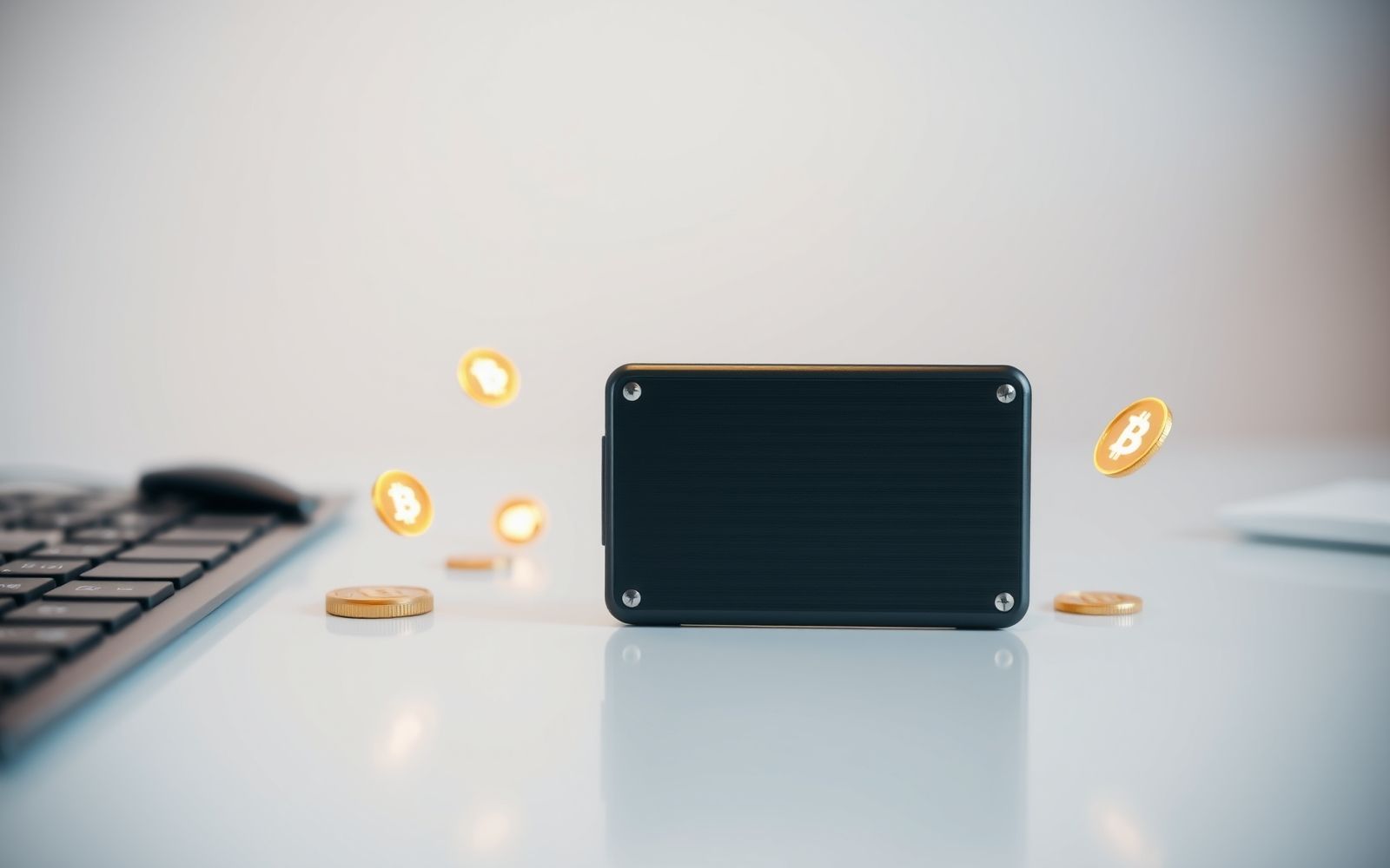 Hardware wallet with digital coins for secure crypto storage