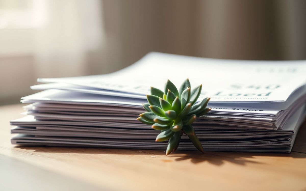 Personal loans for bad credit: Financial documents and a succulent representing growth.