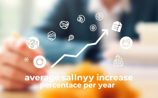 Visual representation of average salary increase percentage per year, showing career growth and financial stability.