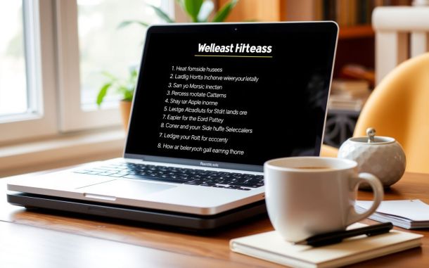 Earn extra income from home: A bright, cozy workspace with side hustle ideas.