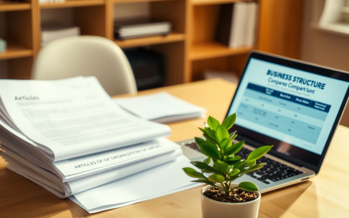 Business structure options: sole proprietorship, LLC, and S Corp comparison.