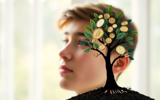 Beginner investment guide with a symbolic tree representing financial growth.