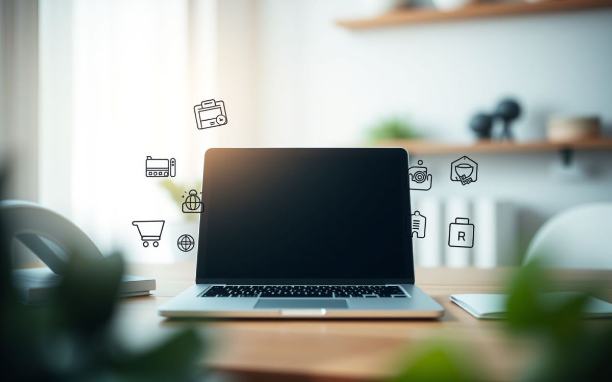 Workspace representing how to build a successful online business.