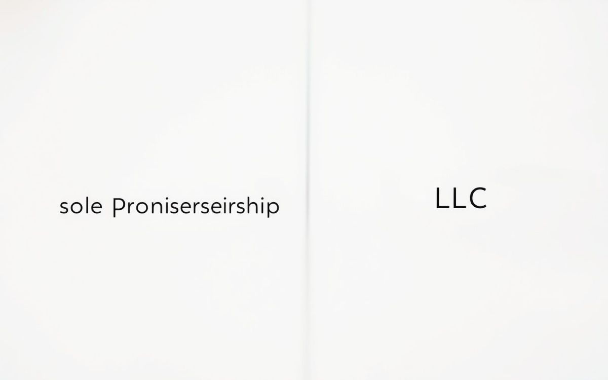 Abstract image showing benefits of forming an LLC vs sole proprietorship with two diverging paths representing business structure choices.