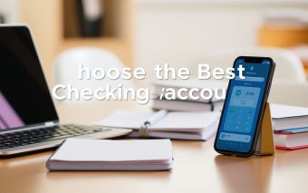 Student choosing a checking account for financial wellness