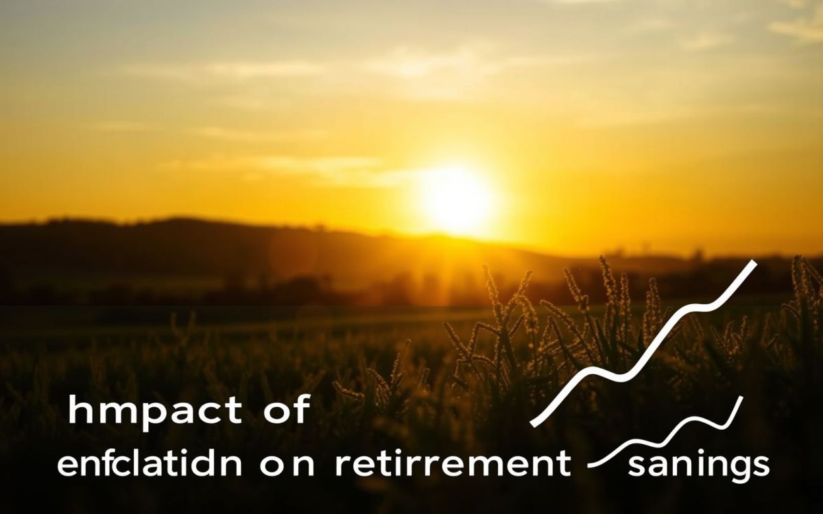 Retirement savings and financial security against a backdrop of a peaceful sunset, illustrating the impact of inflation.