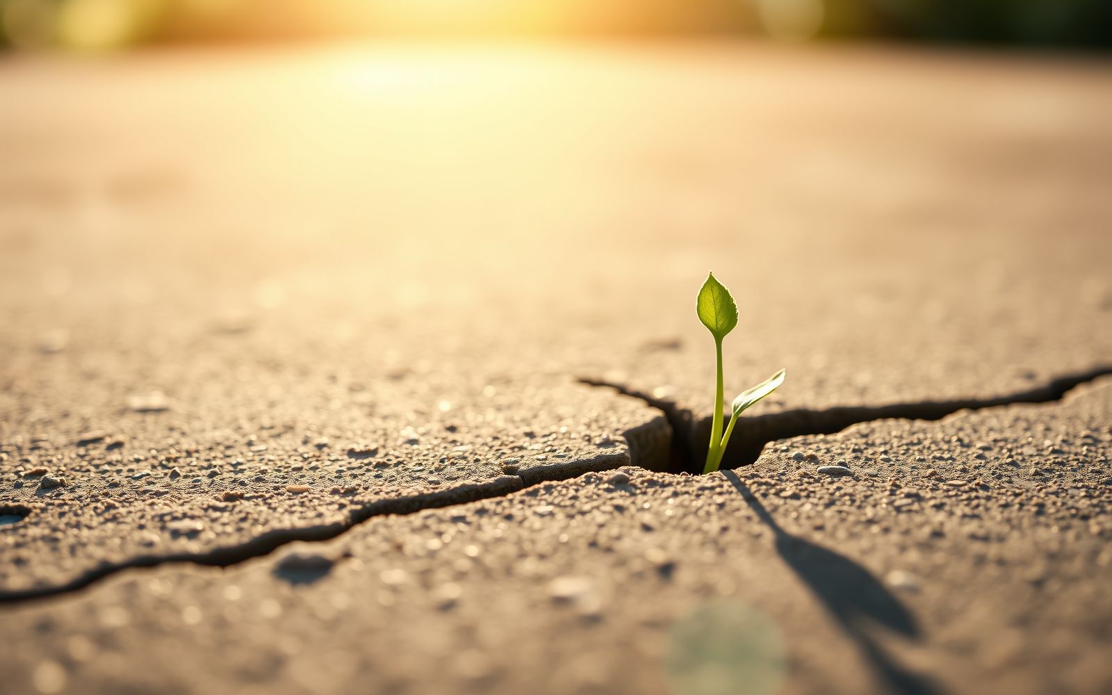 A resilient green sprout symbolizes the challenges of scaling a bootstrapped company with optimism.
