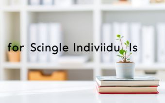 Life insurance planning for single adults: books and a plant symbolizing growth and financial security.