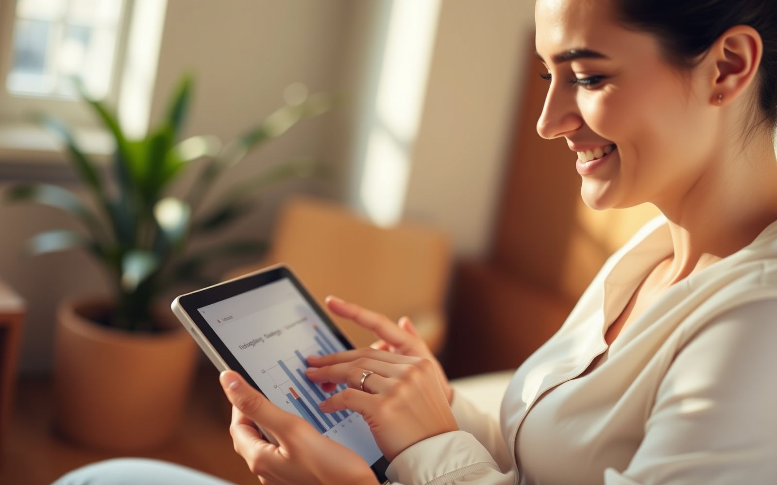 Person reviewing financial charts on a tablet, illustrating the best invoice financing options for business growth.