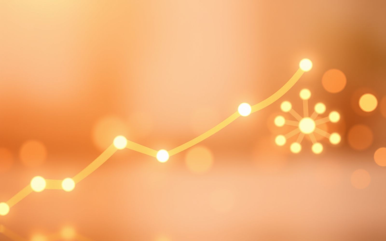 Abstract soft-focus image representing interconnected economics concepts like growth and positive decision-making.