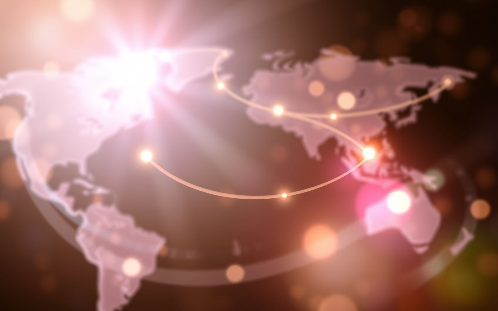 Soft focus abstract image representing global economic outlook and connectivity.