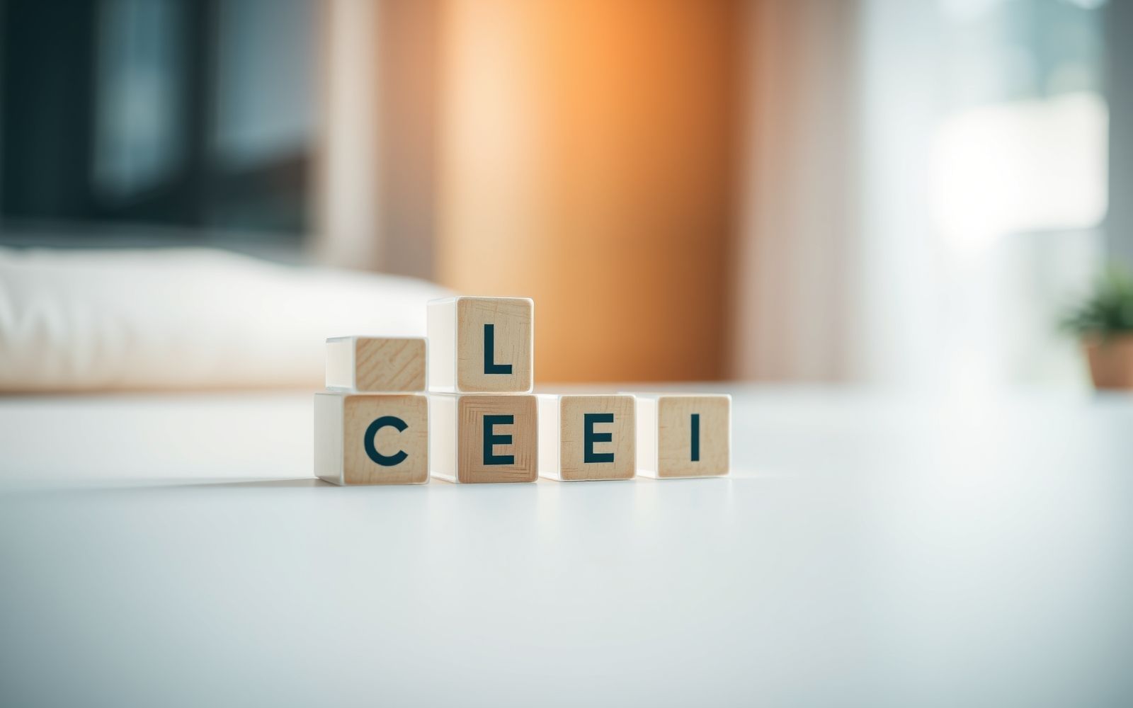 Abstract clear blocks stacked upwards symbolizing the methodical steps on how to build credit.