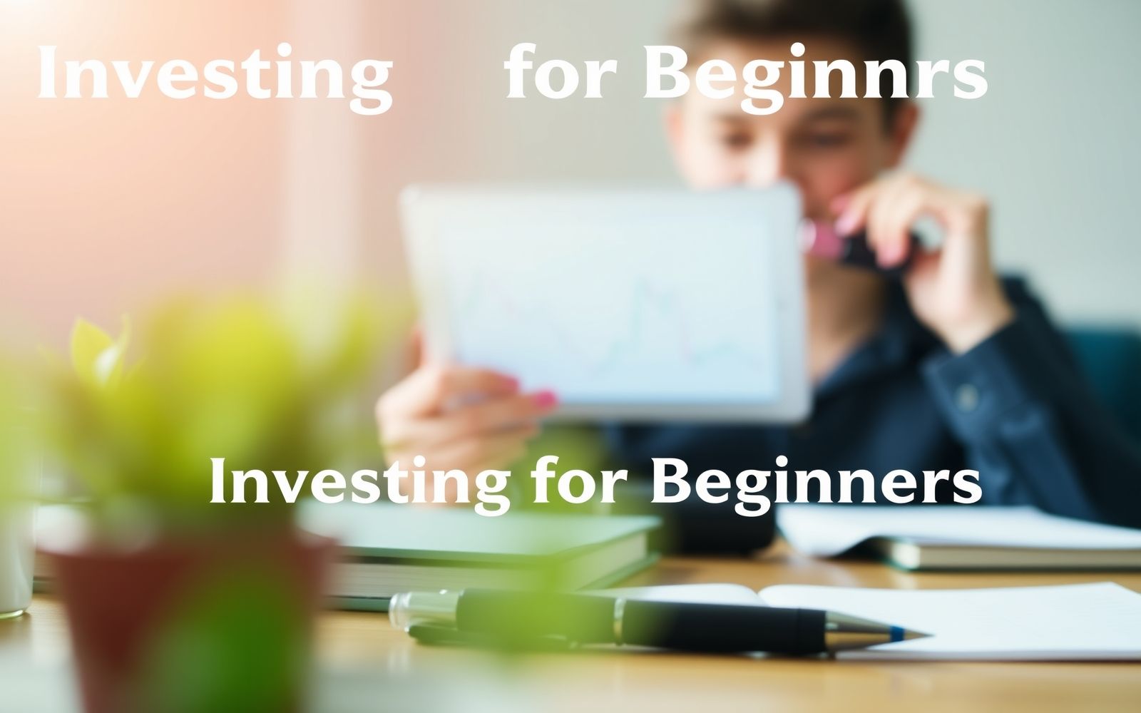 Person learning about investing for beginners on a tablet.