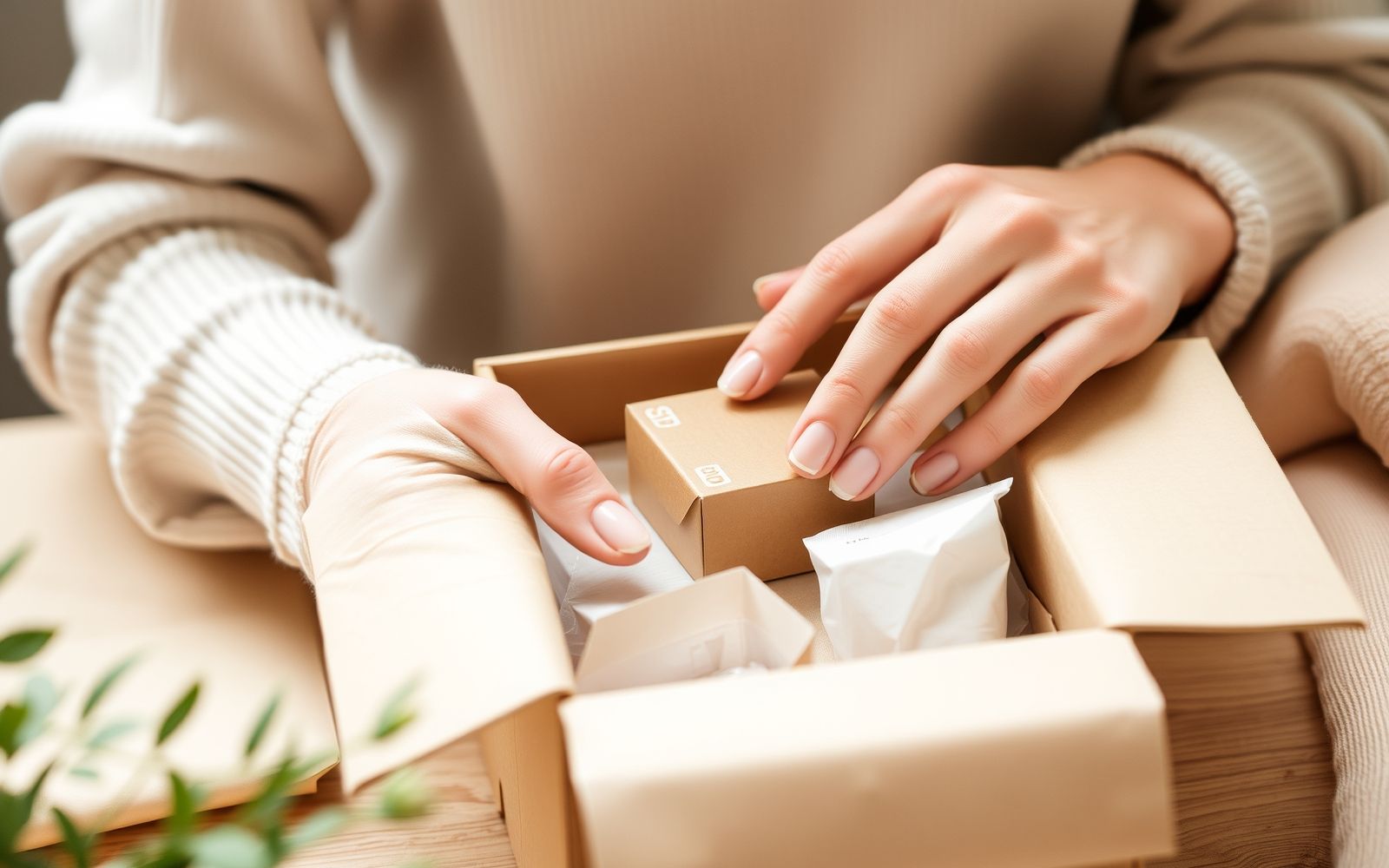 Hands packaging an item to sell stuff online