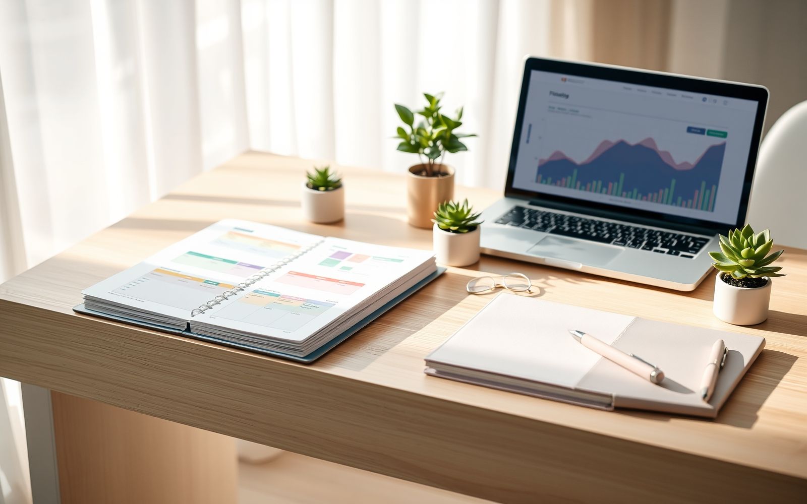 A workspace setting symbolizing passive income streams.