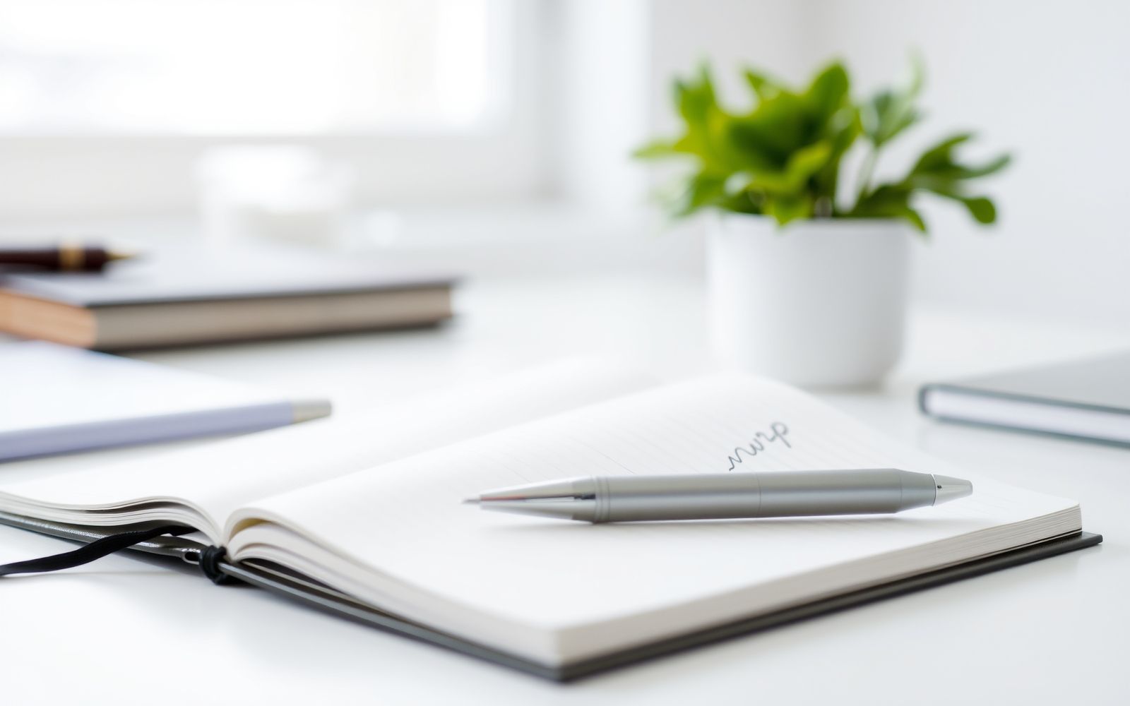 Open notebook showing upward graph representing progress in setting smart financial goals.