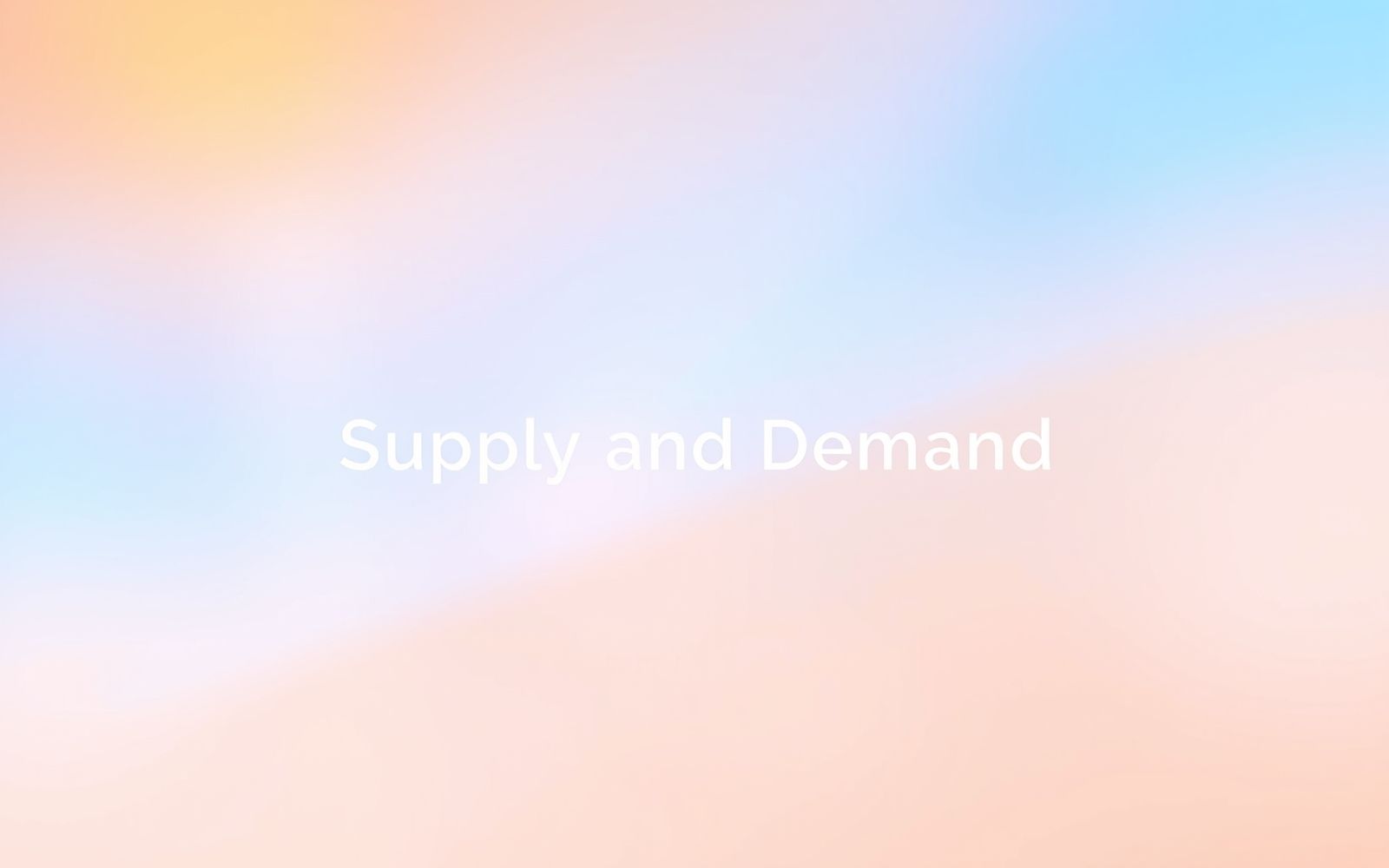 Abstract image illustrating supply and demand explained, showing intersecting beams of orange and blue light representing equilibrium.