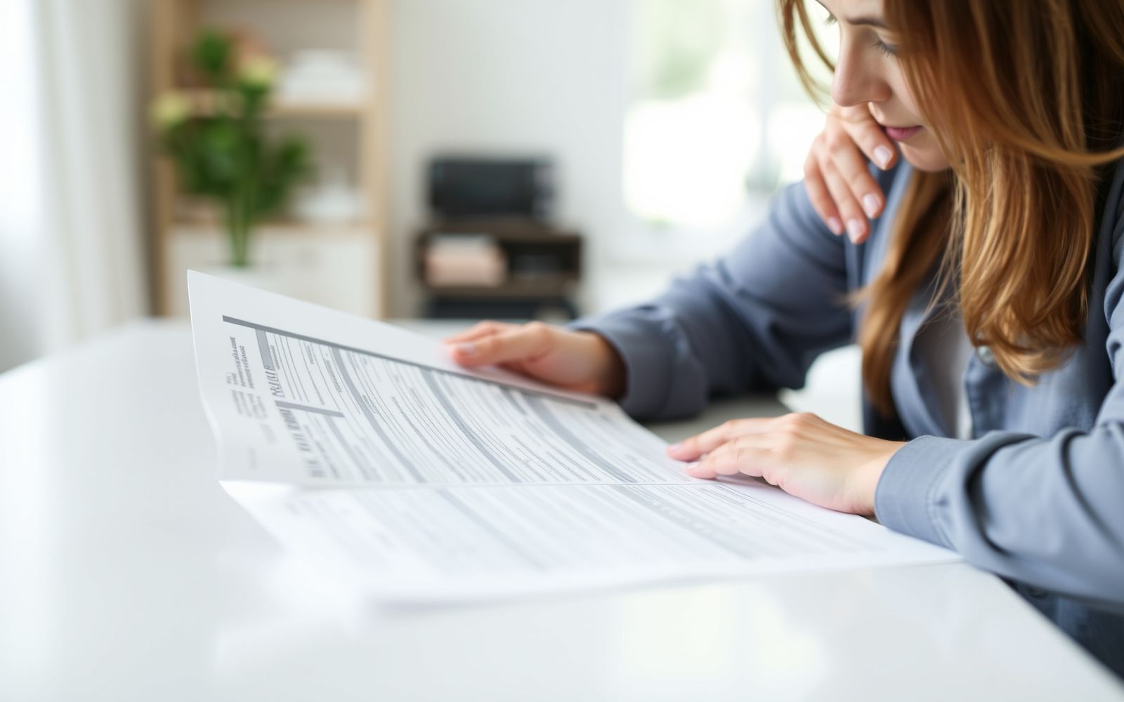 Person reviewing documents for tax planning